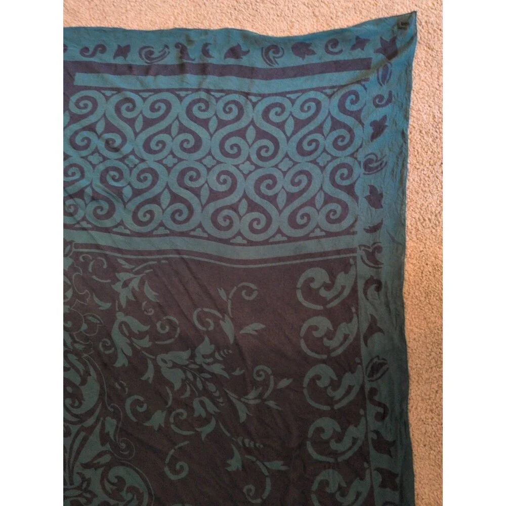 Vintage Georgiou 100% Silk Paisley Scarf 45x45”  Swirl Pattern Large Wrap / Top